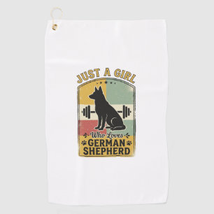 Serviette De Golf Fille Berger Allemand Chemise Rétro Amoureux de Ch