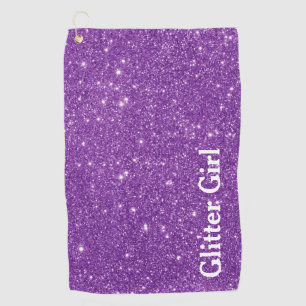 Serviette De Golf Fille Pailletée Violette Faux Éclat