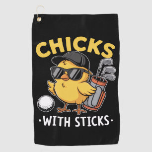 Serviette De Golf Filles aux bâtons Golfeuse Club de golf Golf