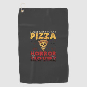 Serviette De Golf Films d'horreur Pizza Halloween Crâne Chauves-sour