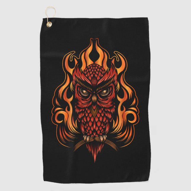 Serviette De Golf Fire owl (Devant)