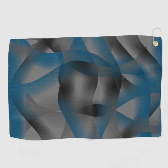 Serviette De Golf Fissures noires et bleues, avec parties en dégradé (Horizontal)