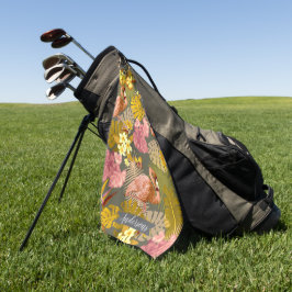 Serviette De Golf Flamant rose Garden gris foncé