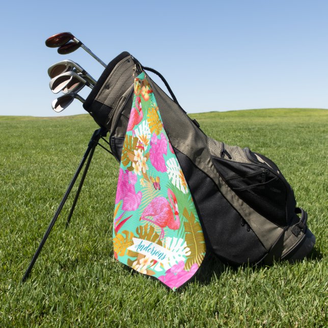 Serviette De Golf Flamant rose Garden Turquoise (Vert)