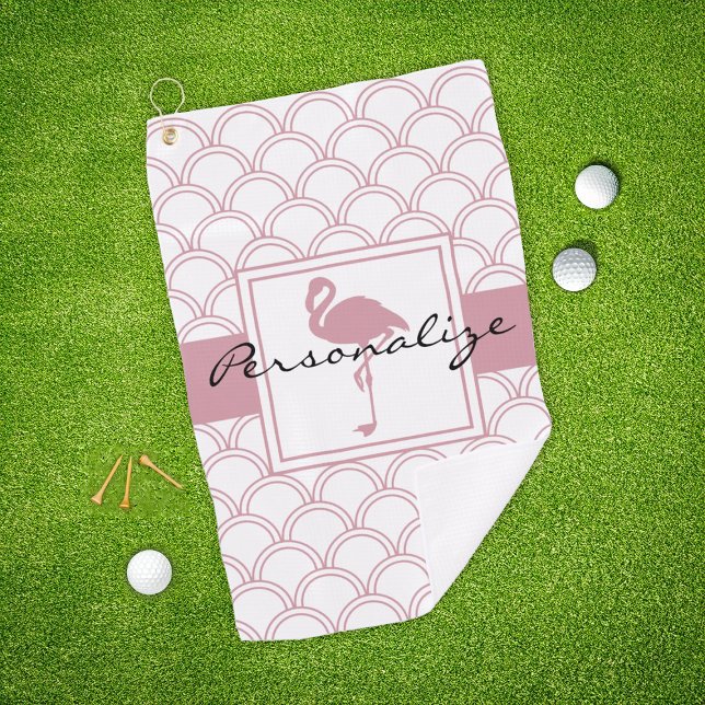 Serviette De Golf Flamant rose rose rosé Art déco (Créateur téléchargé)