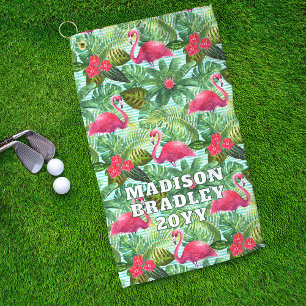 Serviette De Golf Flamant rose rose tropical Floral Giral Motif pers