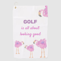 Serviette de golf Flamant rose soignée