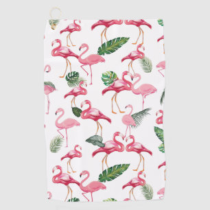 Serviette De Golf Flamants roses Love Motif