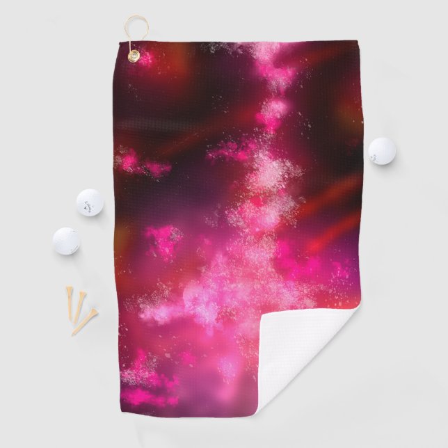 Serviette De Golf Flèche rose ciel nocturne (En situation)