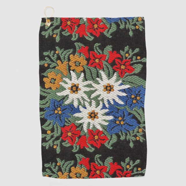 Serviette De Golf Fleur alpine suisse Edelweiss (Devant)