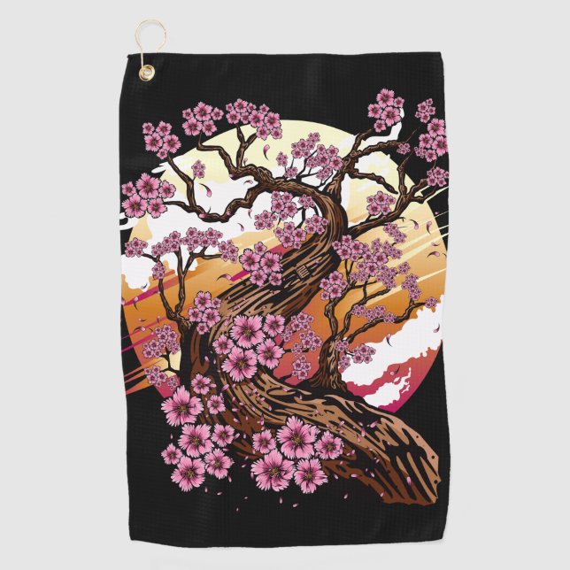 Serviette De Golf Fleur de cerisier sauvage (Devant)