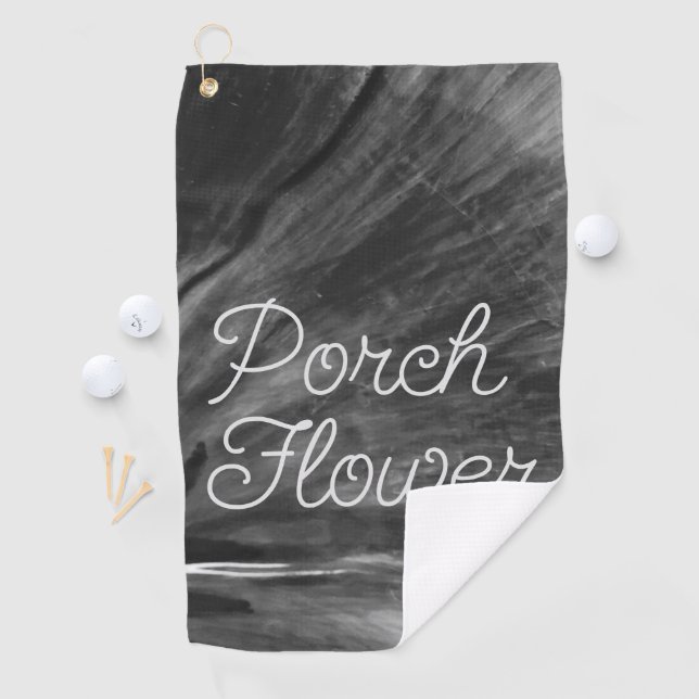 Serviette De Golf Fleur de porche / Noir et blanc / (En situation)