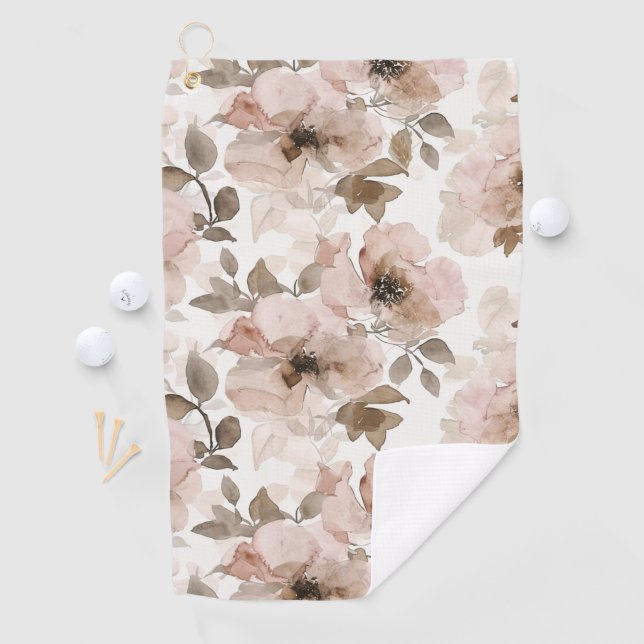 Serviette De Golf Fleur de sud-ouest Brun Rose  (En situation)