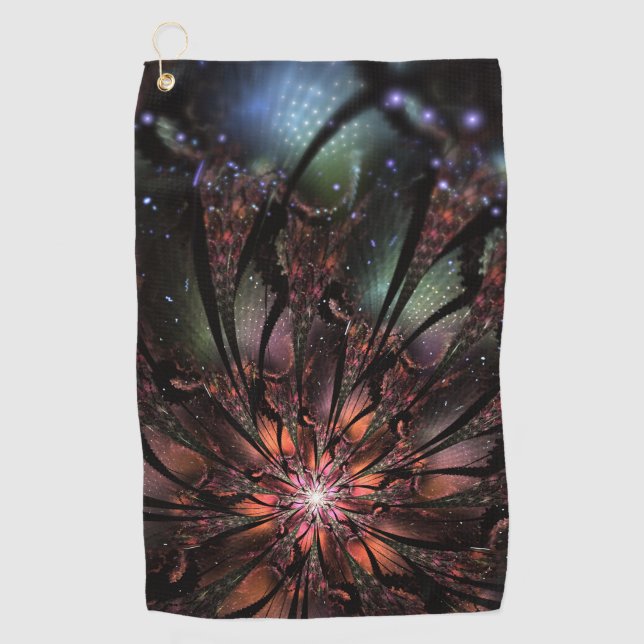 Serviette De Golf Fleur imaginaire fractale douce et tendresse (Devant)