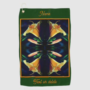 Serviette De Golf Fleur jaune Abstraite personnalisée
