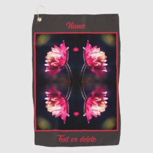 Serviette De Golf Fleur Rouge Dans Sunlight Abstrait Personnalisé