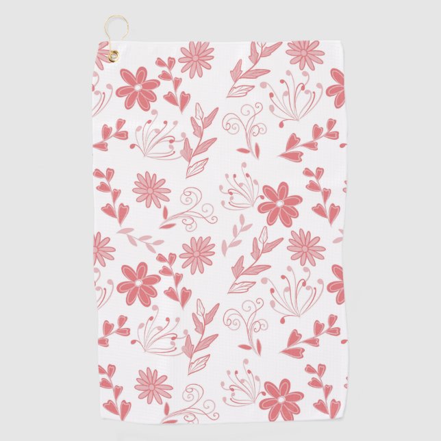 Serviette De Golf Fleurs (Devant)