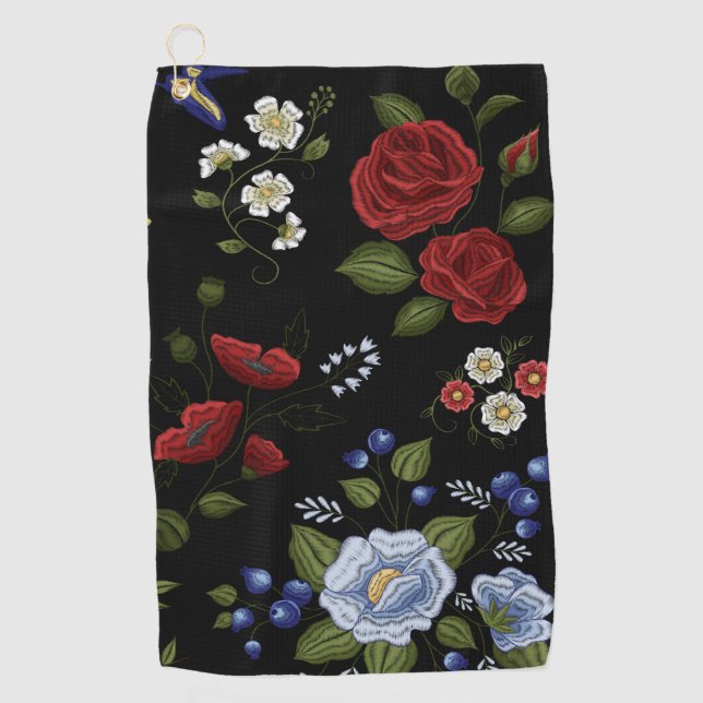Serviette De Golf Fleurs (Devant)