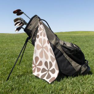 Serviette De Golf Fleurs Abstraites (B) Crème Brown de Taupe