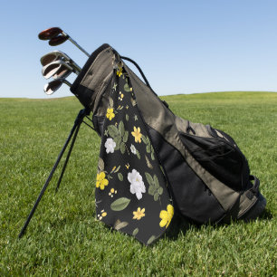 Serviette De Golf Fleurs jaunes et roses blanches 2