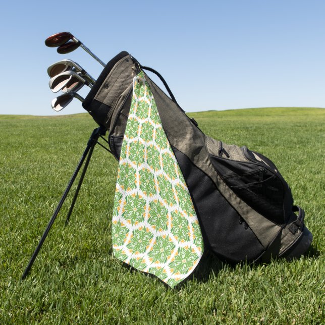 Serviette De Golf Fleurs Vertes, Motif De Fleurs, Motif Floral (Vert)