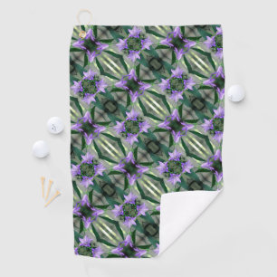 Serviette De Golf Fleurs violettes délicates Motif Abstrait