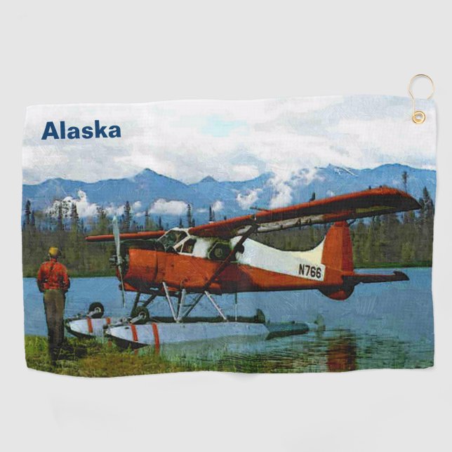 Serviette De Golf Floatplane De Havilland Beaver - Alaska (Horizontal)