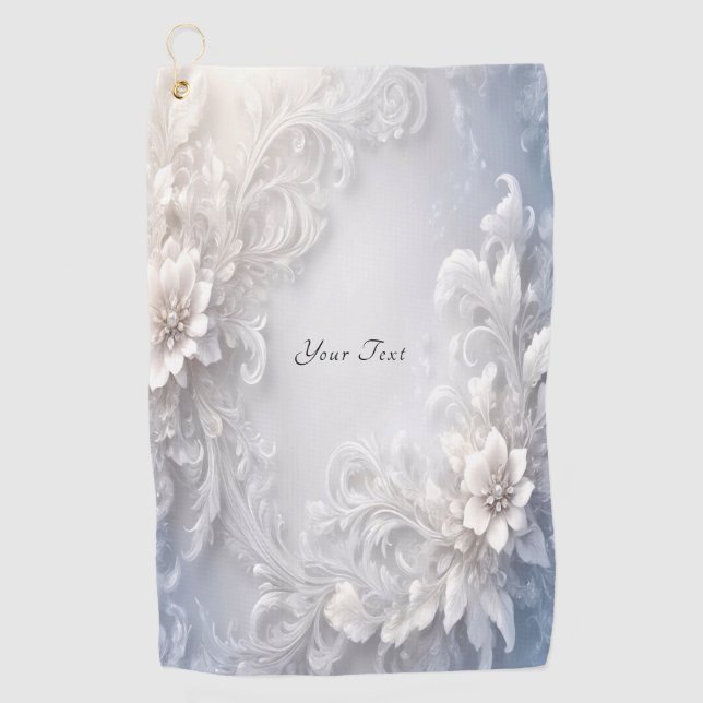 Serviette de golf Floral Blanc (Devant)