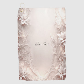 Serviette de golf Floral d'ivoire blanc