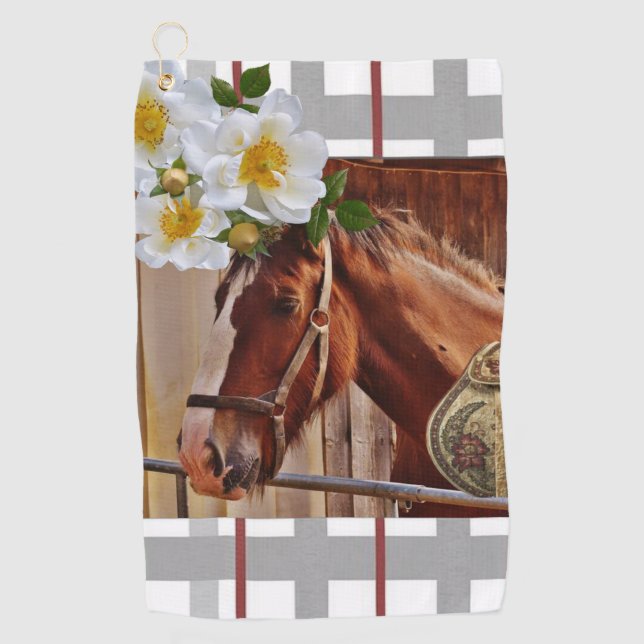Serviette de golf Floral Horse (Devant)