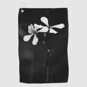 Serviette De Golf floral noir et blanc minimal