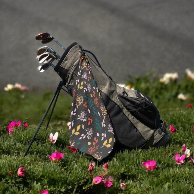 Serviette De Golf Floral rose (Golf Towel)