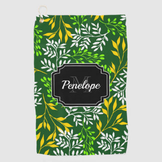 Serviette De Golf Flore verte rétro