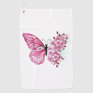 Serviette De Golf Flower Butterfly