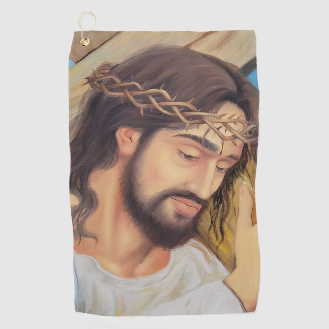 Serviette De Golf Foi chrétienne Jésus Christ (Devant)