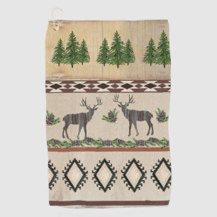 Serviette De Golf Forêt de Deer Antler Montagne de l'Ouest en bois 