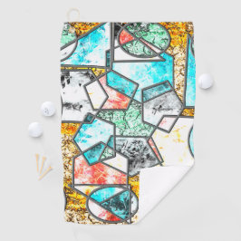 Serviette De Golf Formes géométriques avec étranges textures blanche