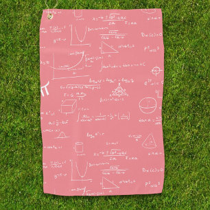 Serviette De Golf Formules Équations Mathématiques Rose Féminin