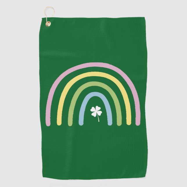 Serviette De Golf Four Leaf Clover Rainbow St Patrick's Day (Devant)