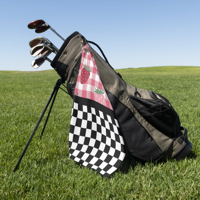 Serviette De Golf Fraises Whimsical et tableau de bord (Vert)