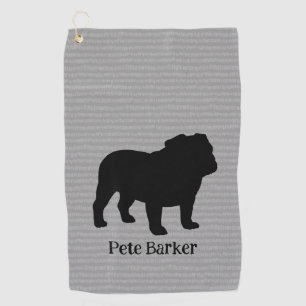 Serviette De Golf Français Bulldog Chien race Silhouette Texte perso