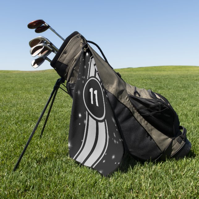 Serviette De Golf Frappe de course noir et argent (Vert)