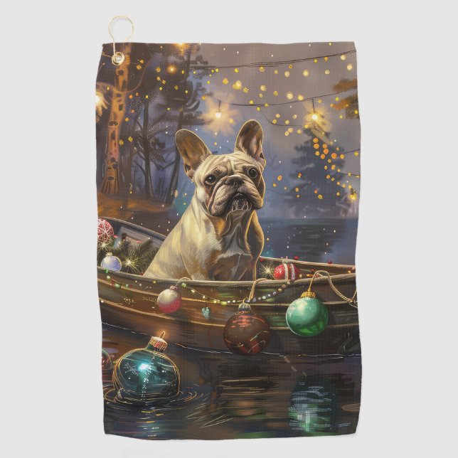 Serviette De Golf French Bulldog Christmas Festive Voyage (Devant)