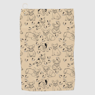 Serviette De Golf Frenchie et Bones