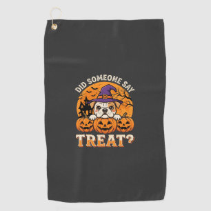 Serviette De Golf Friandise pour chien Halloween Design Bulldog Citr