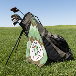 Serviette De Golf Frog Golfing Grip It et Ribbit Green Jacquard Brow