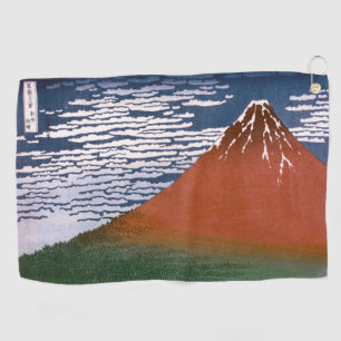 Serviette De Golf Fuji rouge, Aka Fujiyama Volcan Katsushika Hokusai