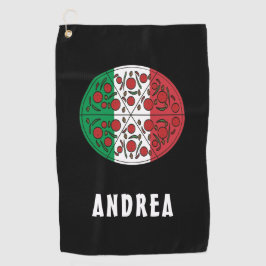 Serviette De Golf Fun Nom personnalisé Italie Drapeau italien Pepper