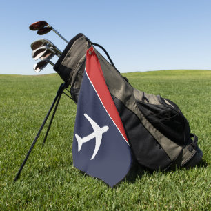 Serviette De Golf Funky White Plane Avion Pilote