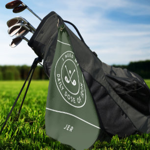 Serviette De Golf Funny Golfer Humour Golf Iron Sports Olive Green